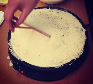 eating crepes