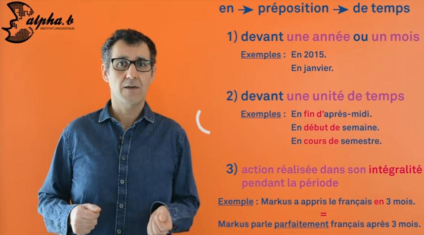 préposition en temps