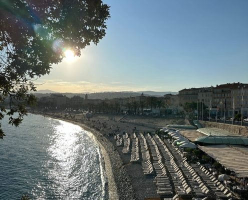 French language school in Nice beach view